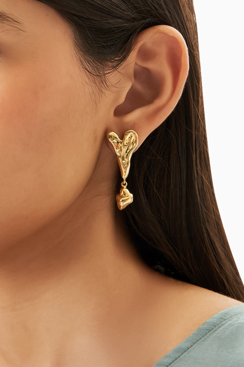 Pebble Heart Earrings