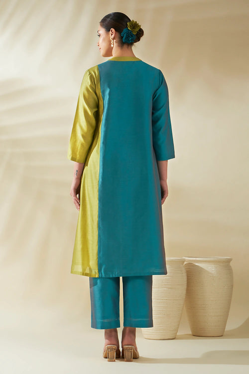 Blue Green Aster Kurta Set