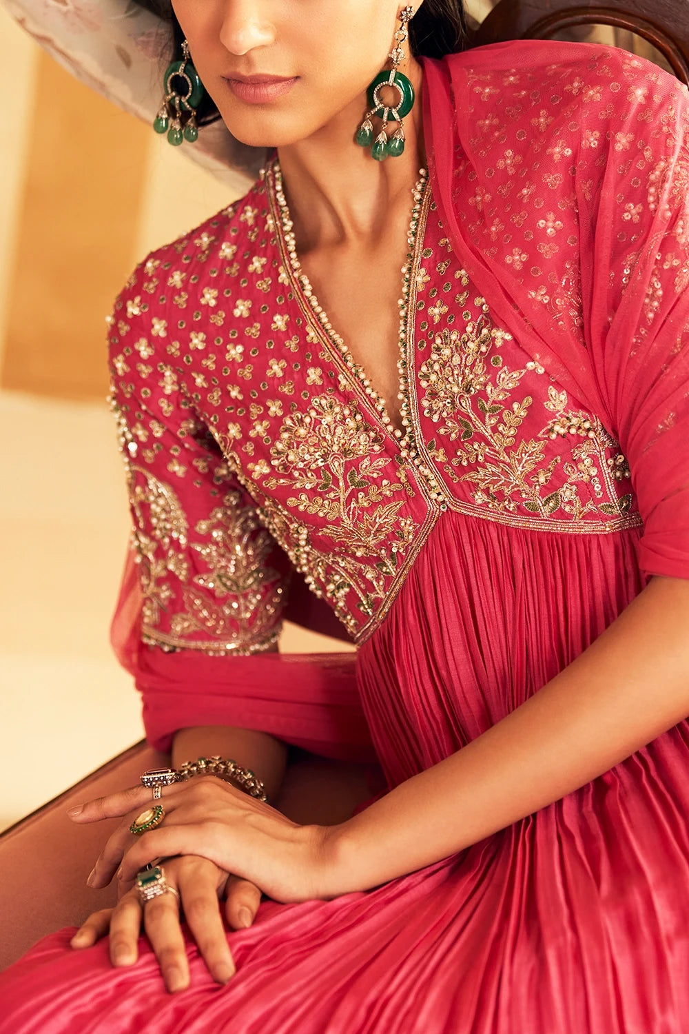 Nafasat Royal Fuchsia Anarkali Set