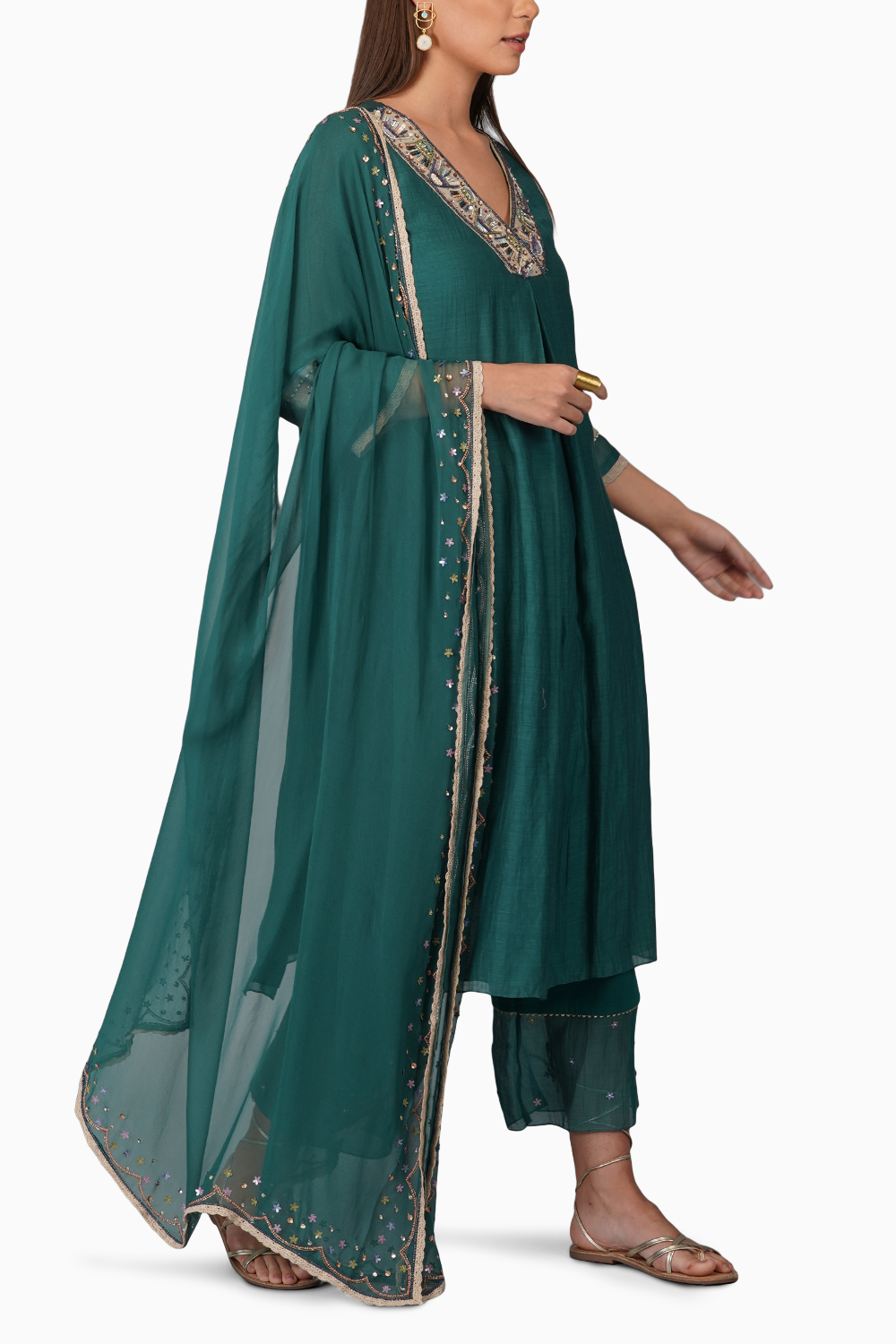 Egyptian Flower Green Suit Set