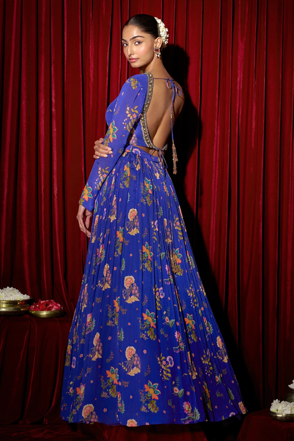 Advika Ink Blue Lehenga Set