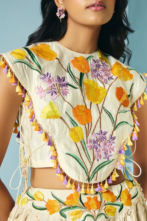 Ivory Tulip Cape Top