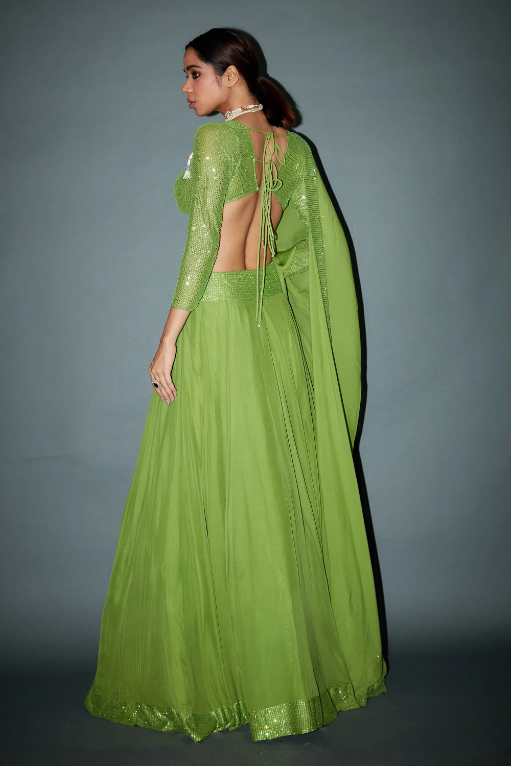 Bashemath Green Lehenga Set