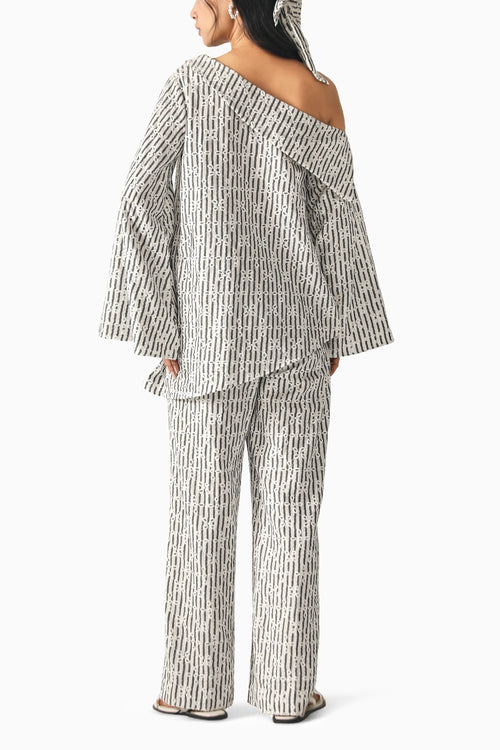 Daisy Cream White Schiffli Co-ord Set