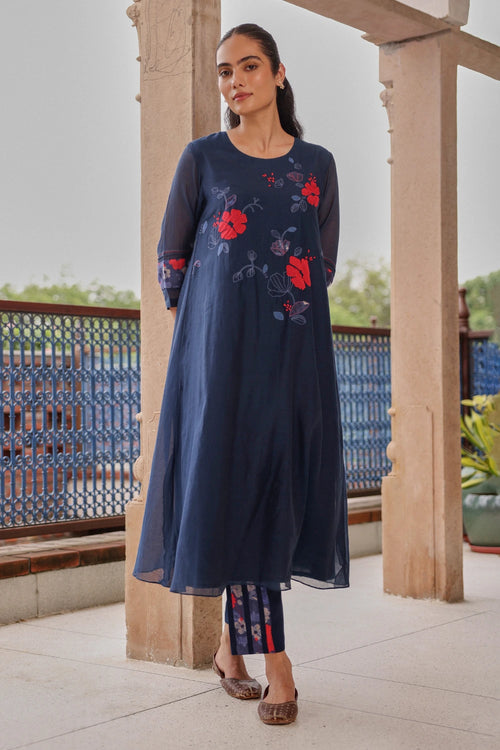 Indigo Applique Bloom Co-ord Set