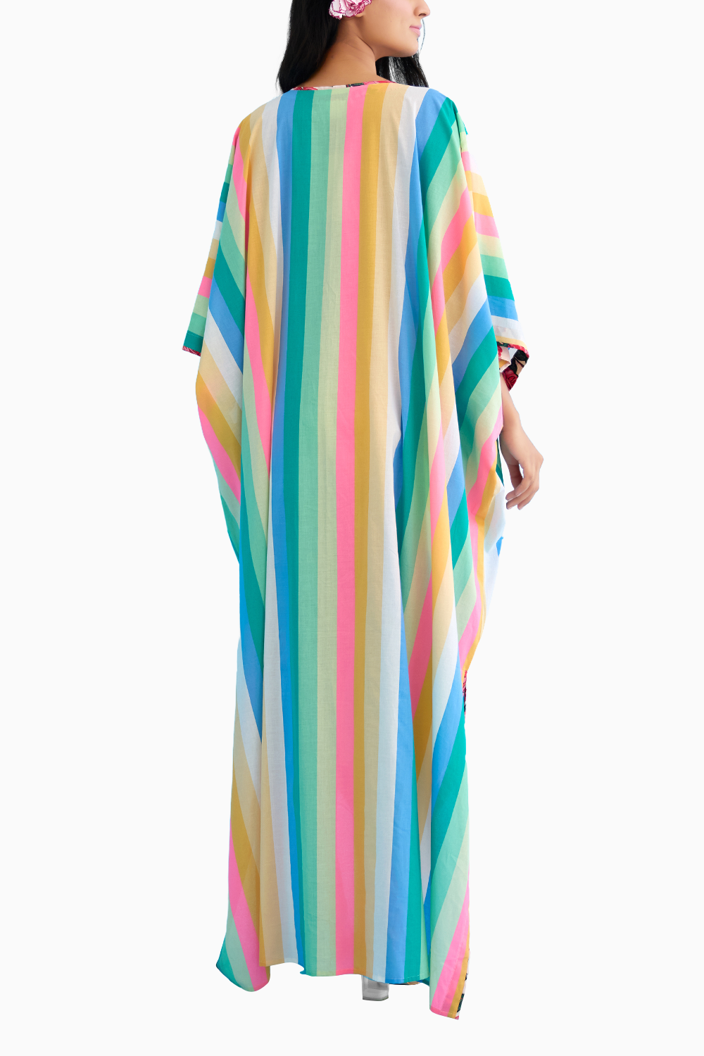 Rainbow Stripes Kaftan Dress