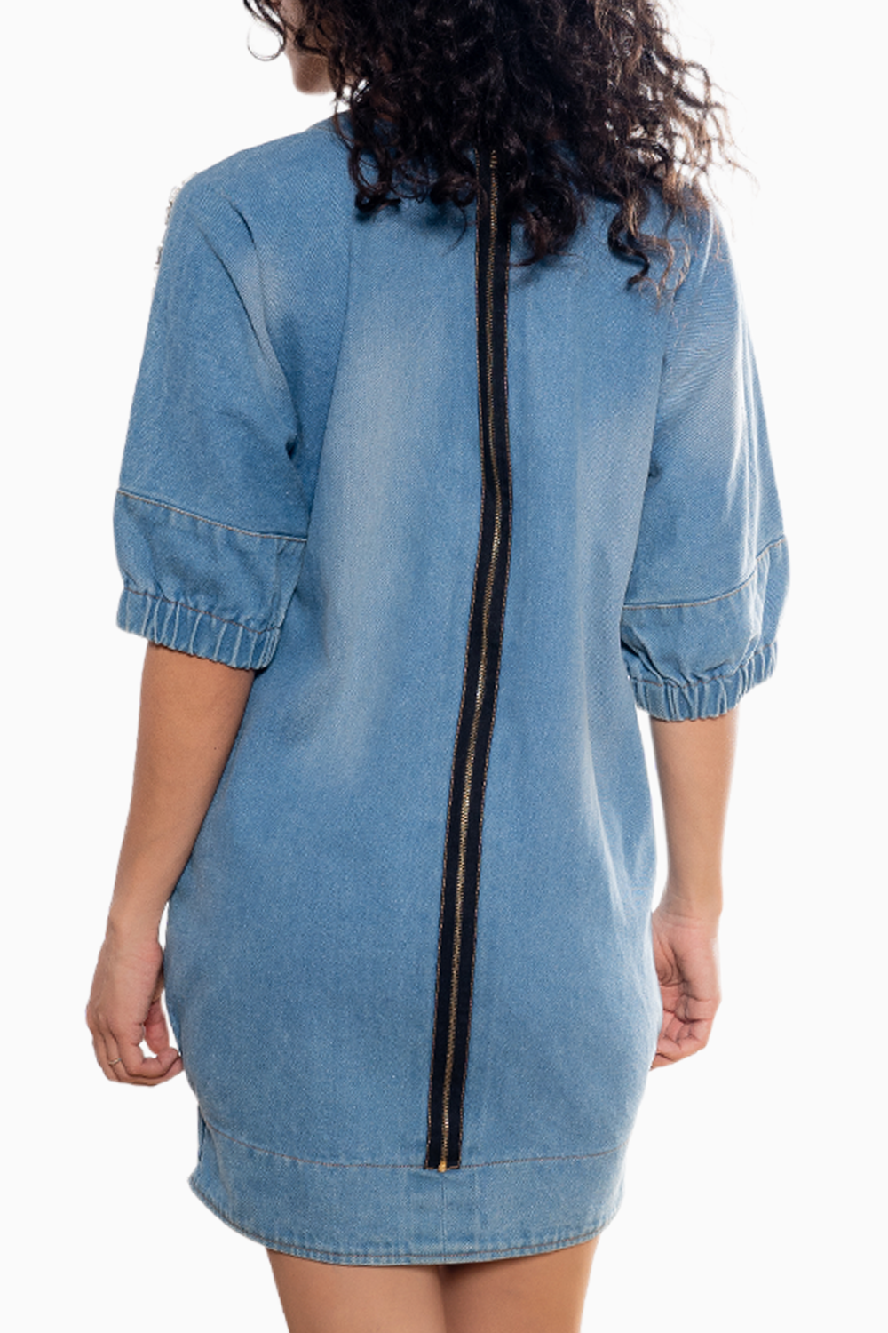 Light Denim Bejewelled Stone Dress