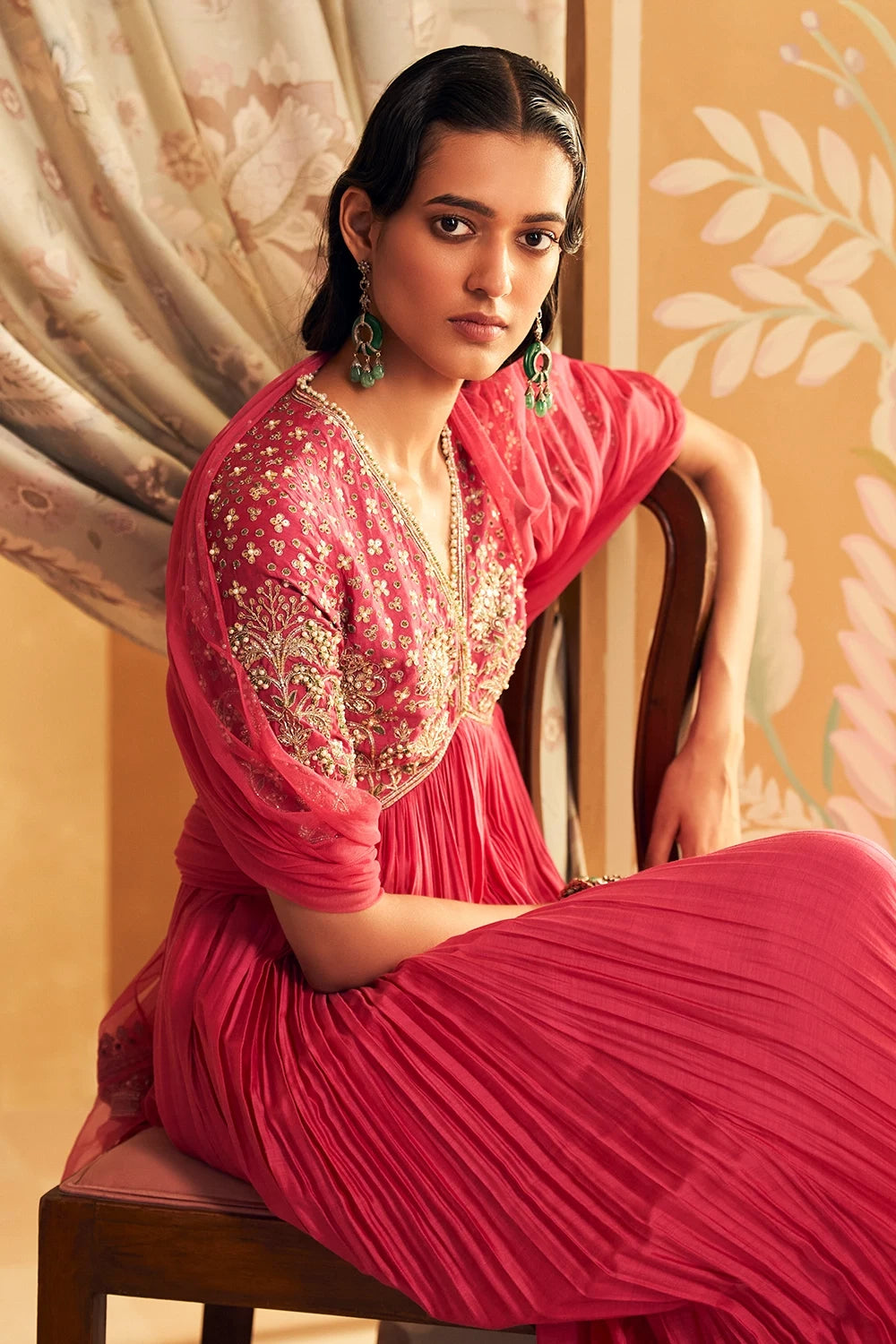 Nafasat Royal Fuchsia Anarkali Set