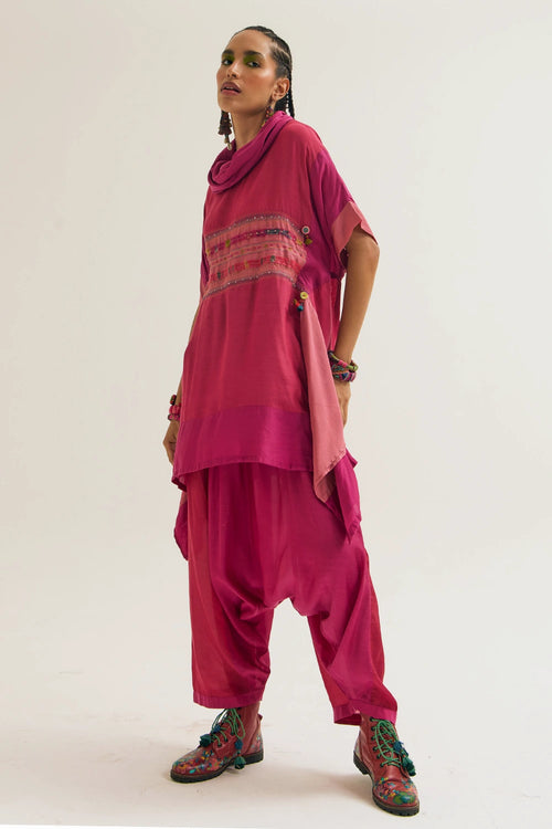 Plumaria Fuchsia Peach Co-ord Set