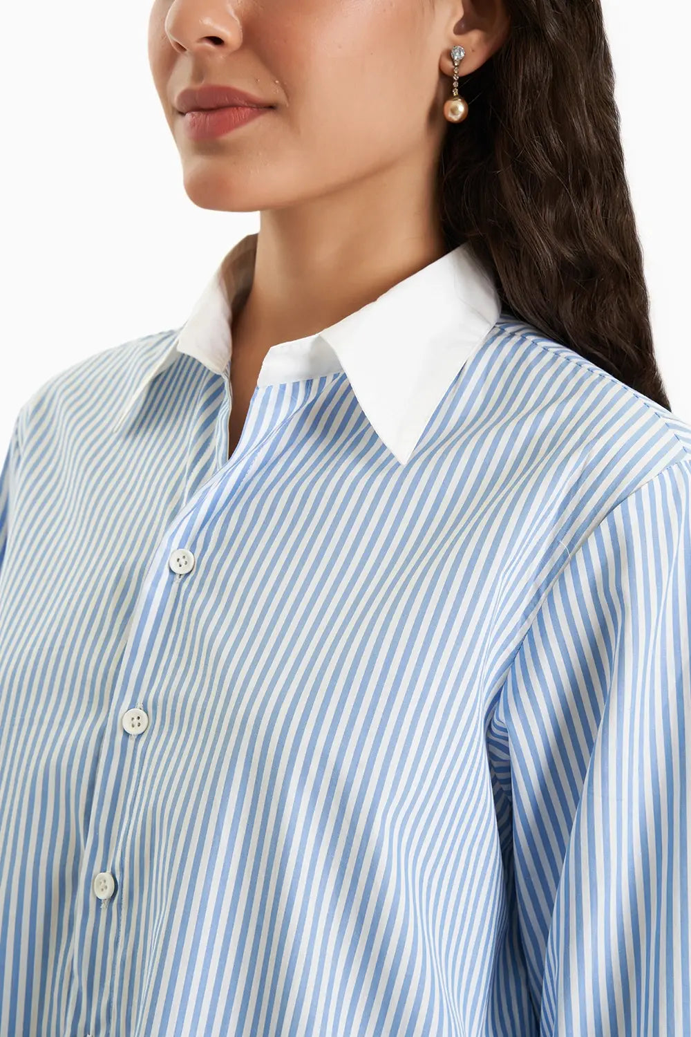 Blue-White Pin Bold Shirt