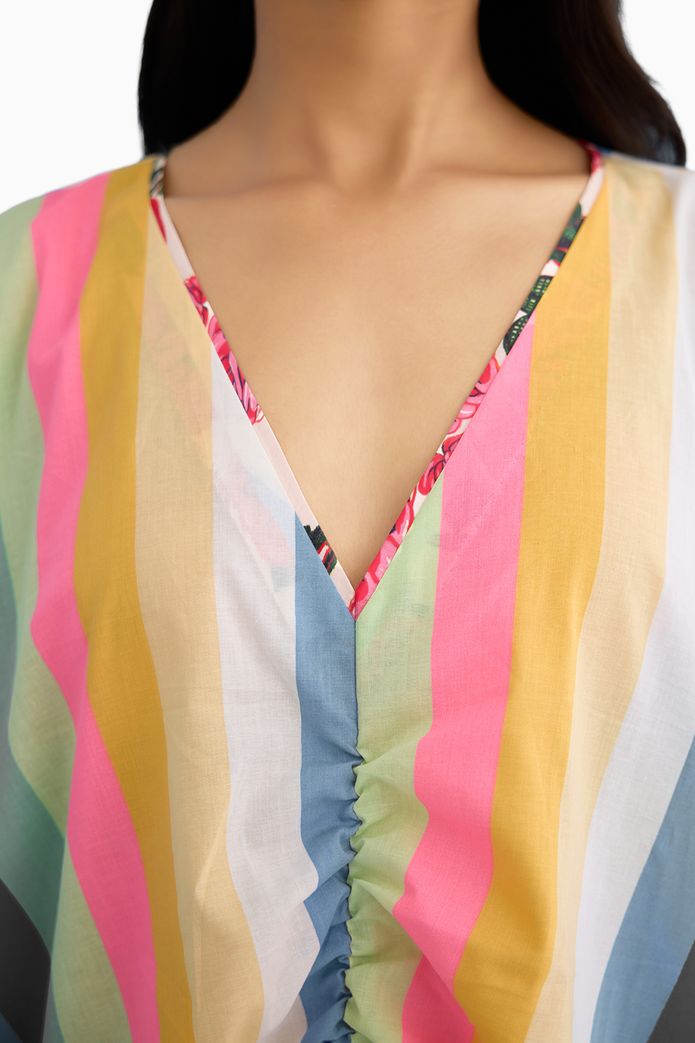 Rainbow Stripes Kaftan Dress