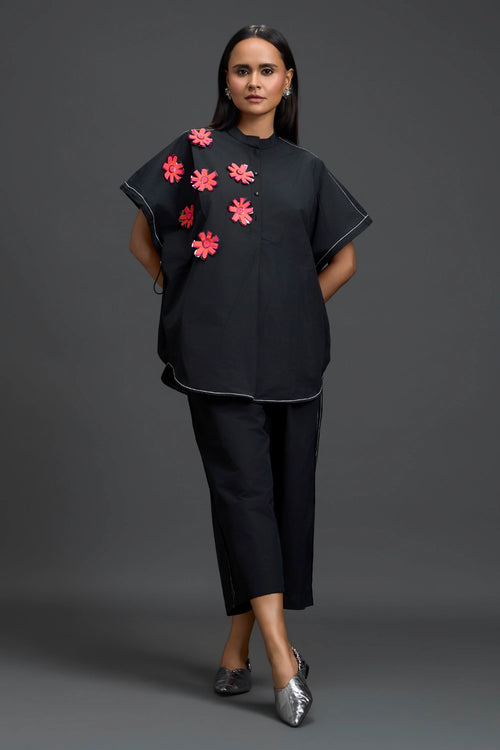 Black Floral Patch Co-ord Set