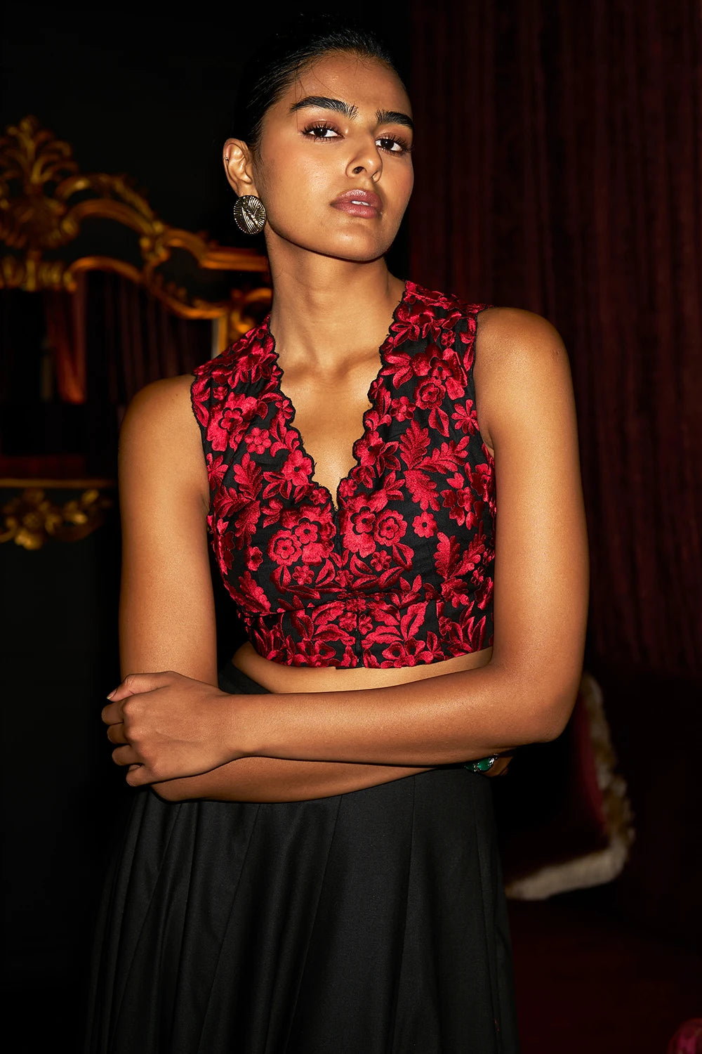 Embroidered Crop Top