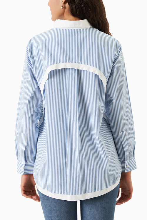 Blue-White Pin Bold Shirt