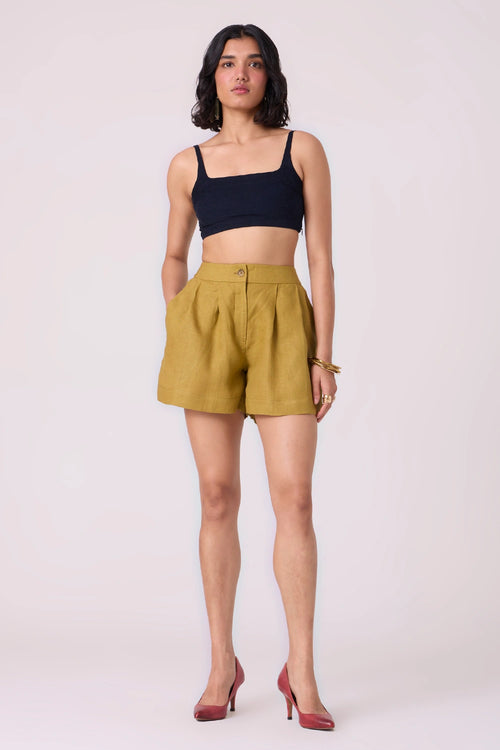 Maxim Olive Linen Shorts