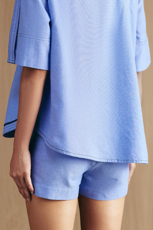 Blue Chambrey Shorts