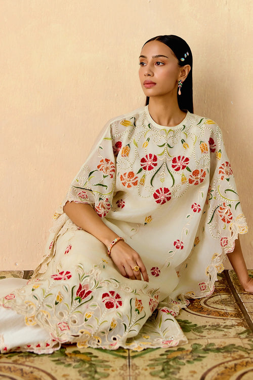 Ivory Applique Kaftan