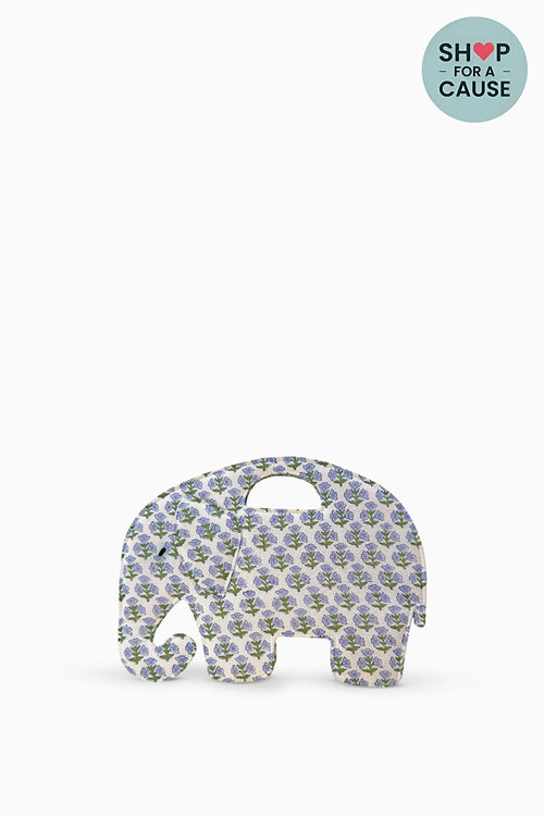 White Blue Elephant Bag