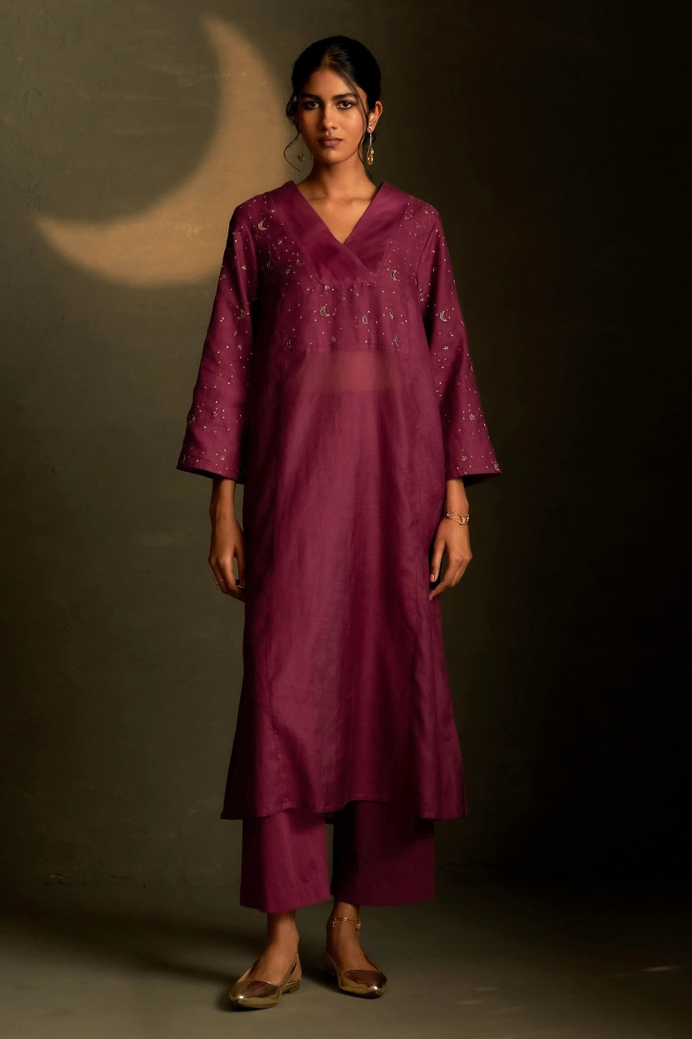Twilight Magenta Double Yoke Kurta Set