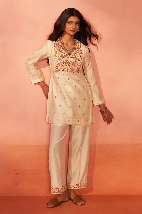 Shehzaadi Chanderi Ivory Co-ord Set