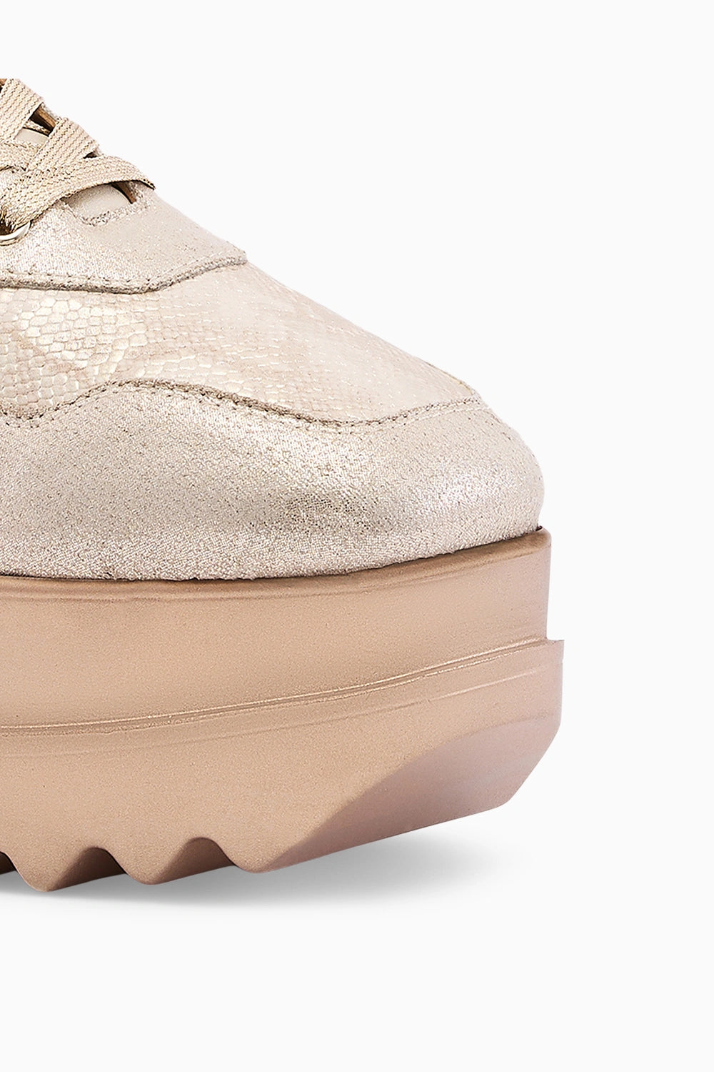 Champagne Gold Groove Signature Wedge Sneakers