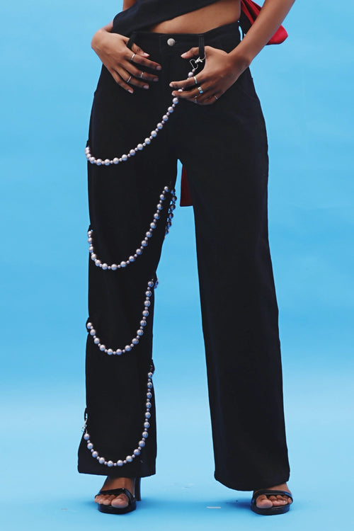 Black Glazed Pants