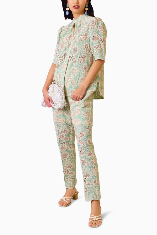 Mint Lace Elegance Co-ord Set