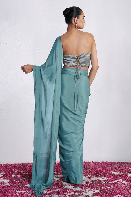 Azure Goddess Sari