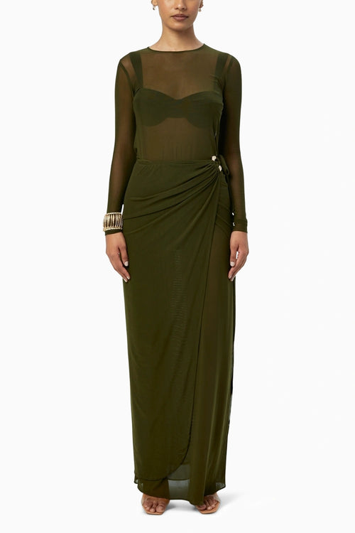 Dune Mesh Kelp Green Dress