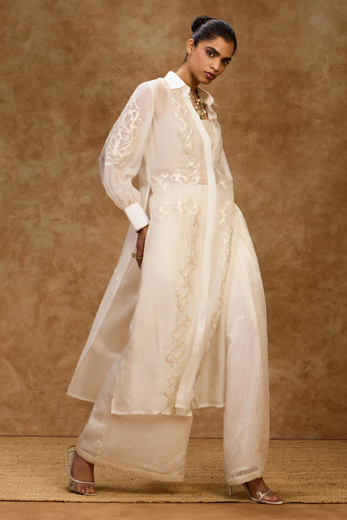 Pearl Artcut Shirt Dress