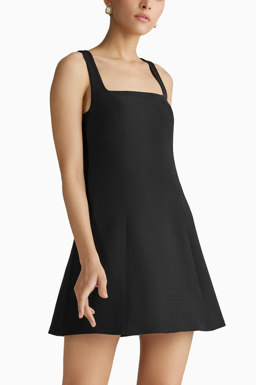 Black Stretch Suiting Mini Dress