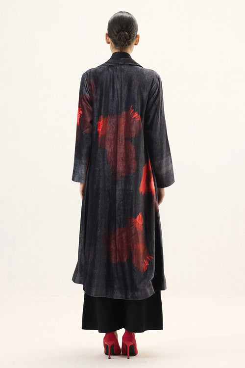 Ink Rose Trench Coat