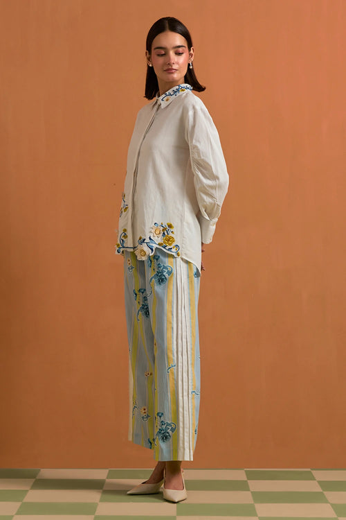 White Aurelia Floral Embroidered Co-ord Set