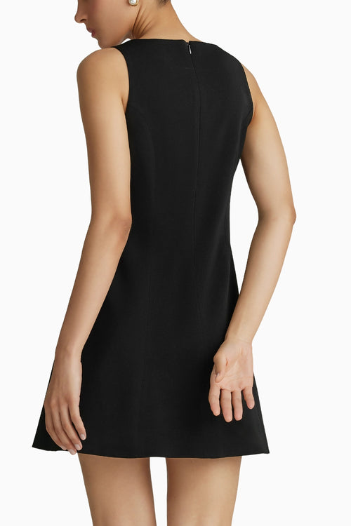 Black Stretch Suiting Mini Dress