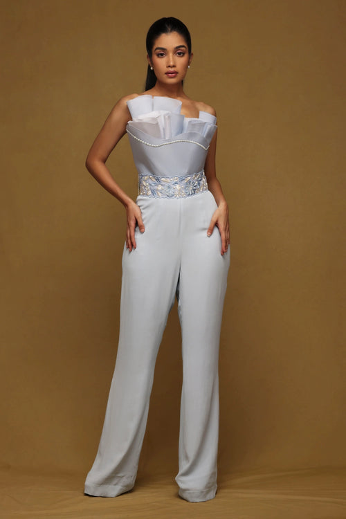 Draped Jumpsuit with Belt