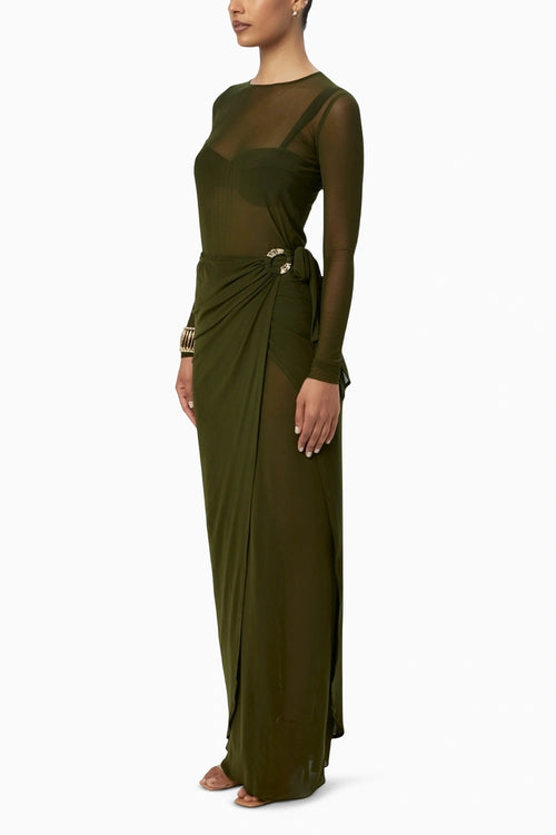 Dune Mesh Kelp Green Dress