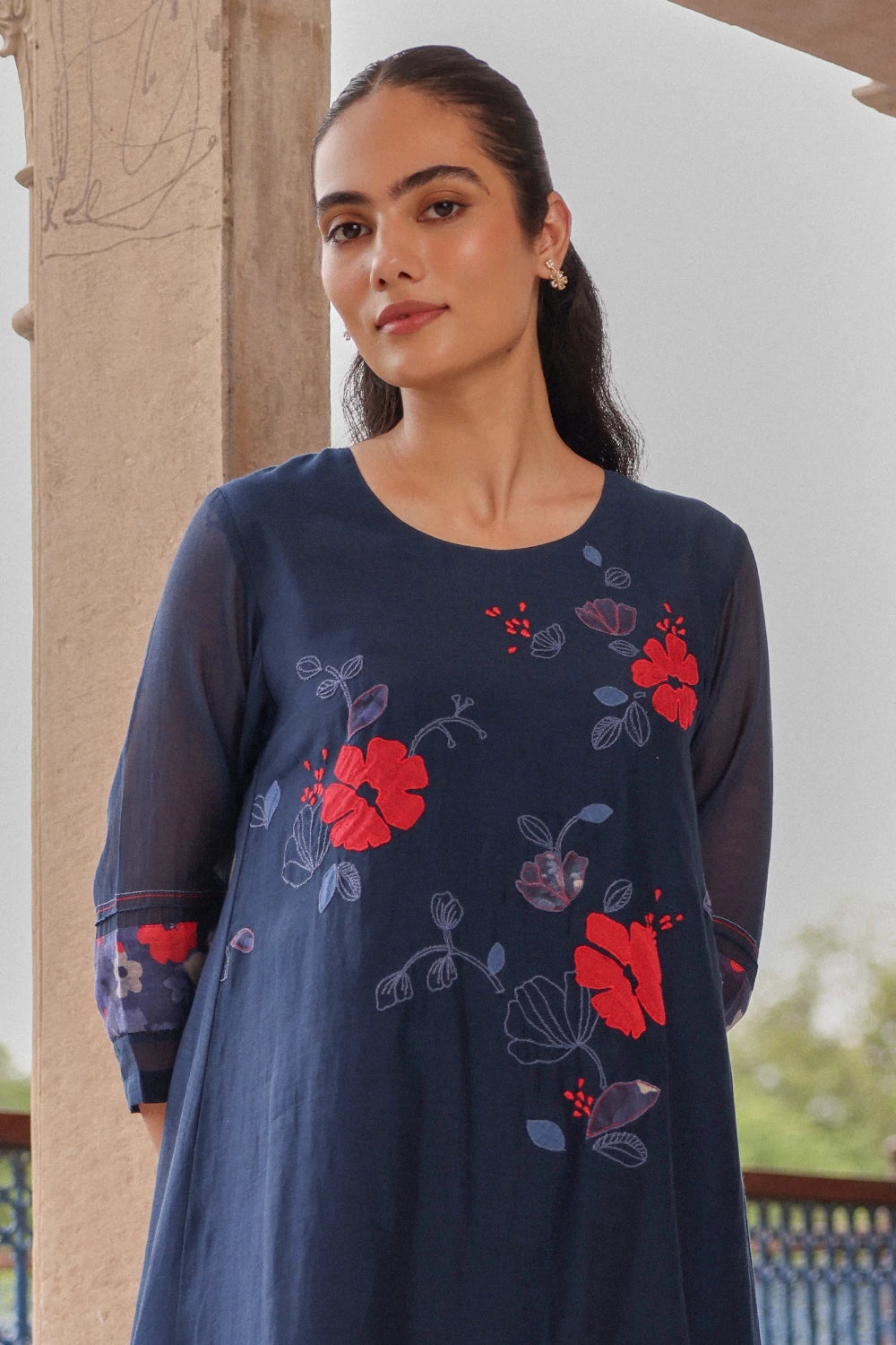 Indigo Applique Bloom Co-ord Set