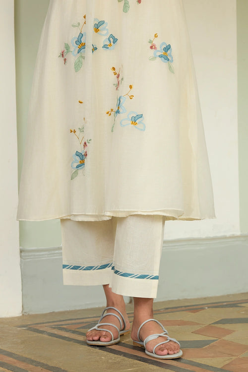 Ivory Applique Cotton Co-ord Set