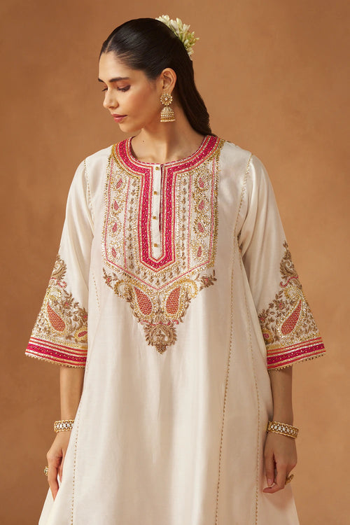 Zimal Daisy Ivory Chauga with Salwar