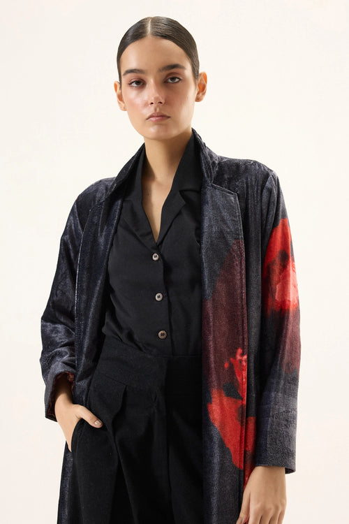 Ink Rose Trench Coat