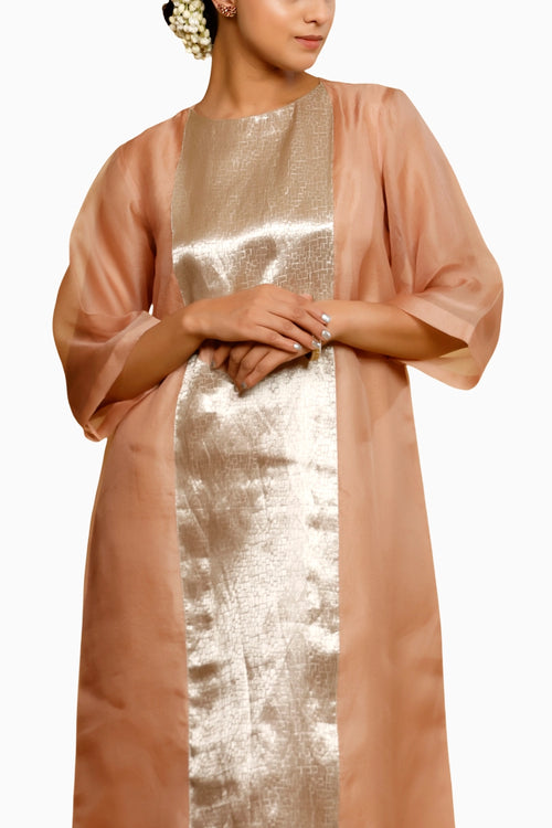 Sehej Peach Long Kurta Set