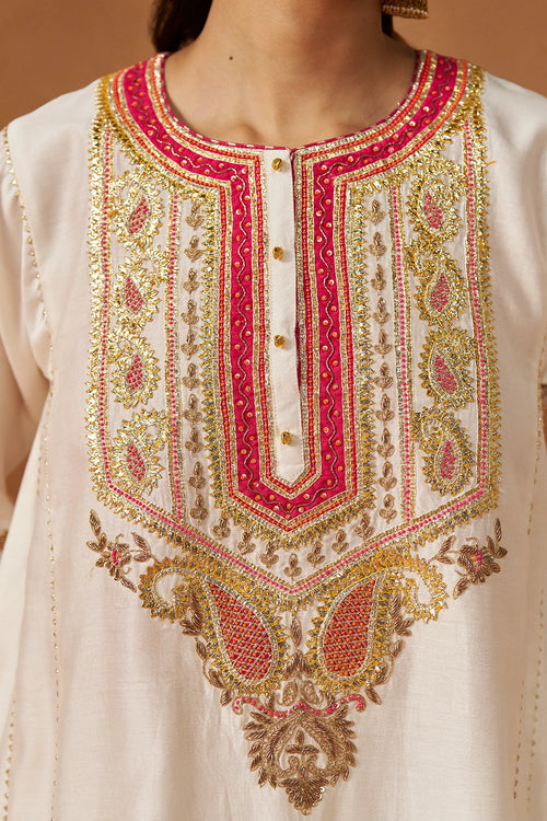 Zimal Daisy Ivory Chauga with Salwar