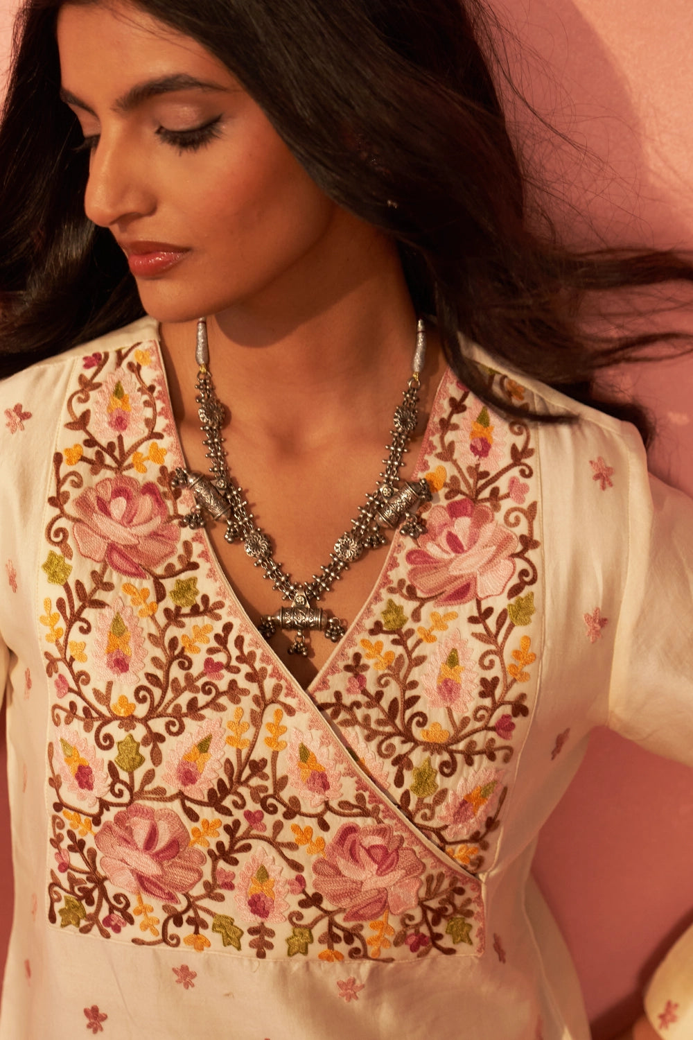 Shehzaadi Chanderi Ivory Co-ord Set
