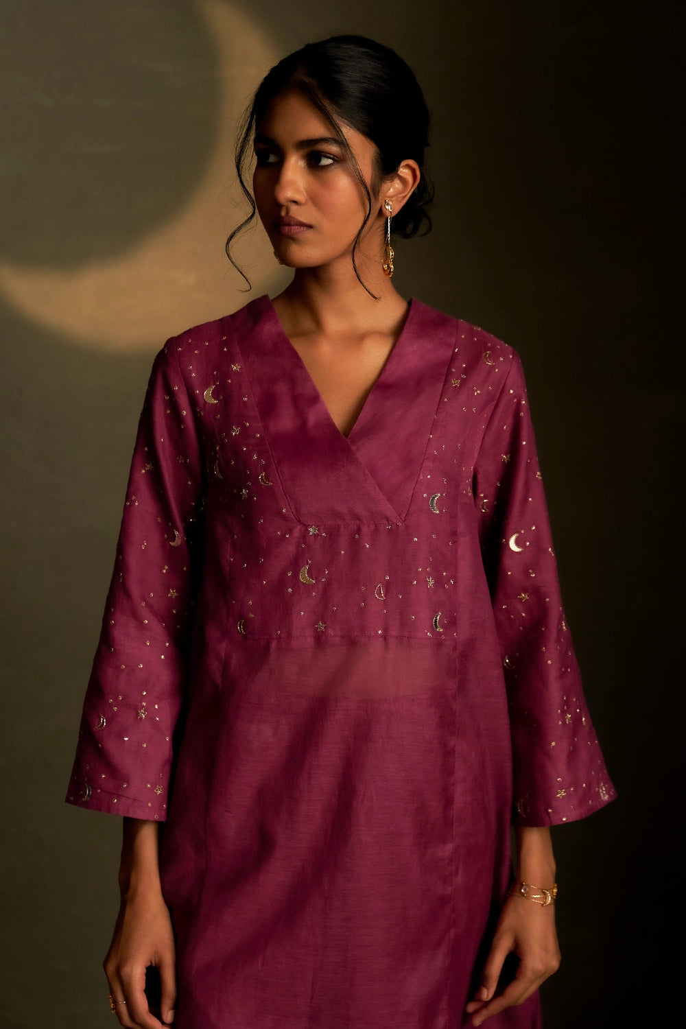 Twilight Magenta Double Yoke Kurta Set