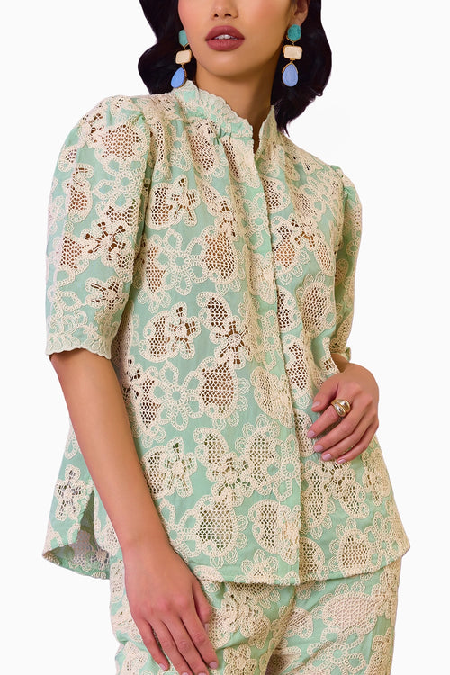 Mint Lace Elegance Co-ord Set