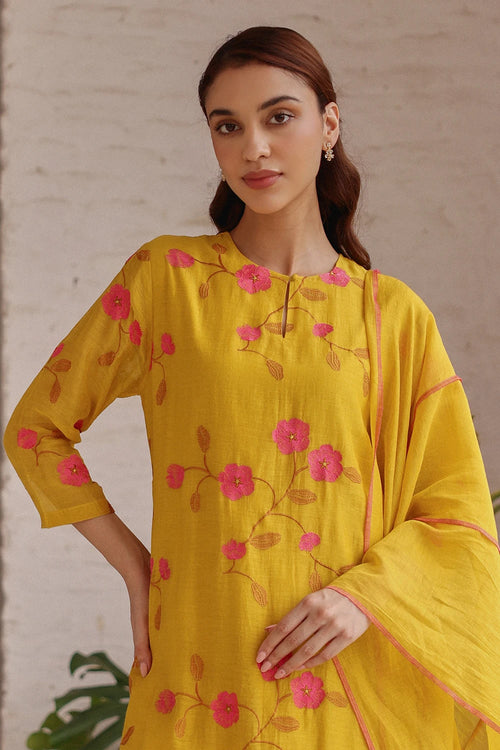Canary Bloom Kurta Set