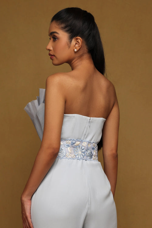 Draped Jumpsuit with Belt