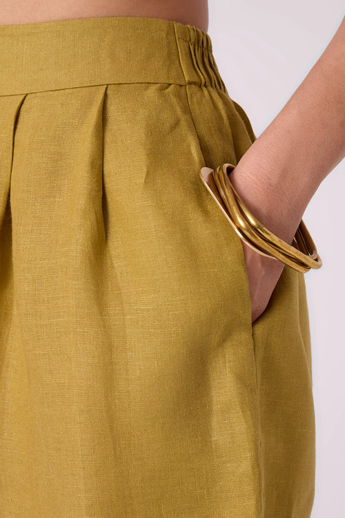 Maxim Olive Linen Shorts
