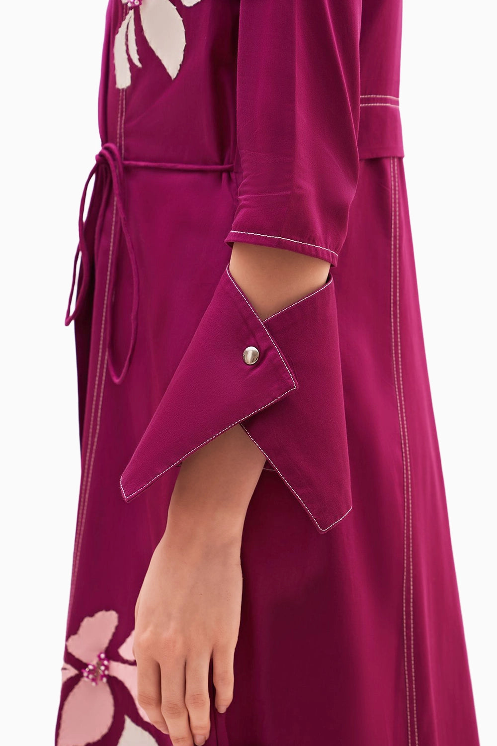 Raspberry Flota Wrap Cape Dress