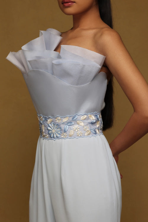 Draped Jumpsuit with Belt